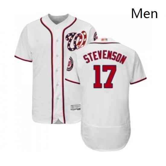 Mens Washington Nationals 17 Andrew Stevenson White Home Flex Base Authentic Collection Baseball Jersey